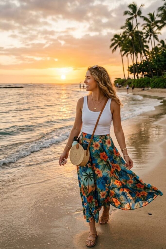 10. Maxi Skirt With Tank Top