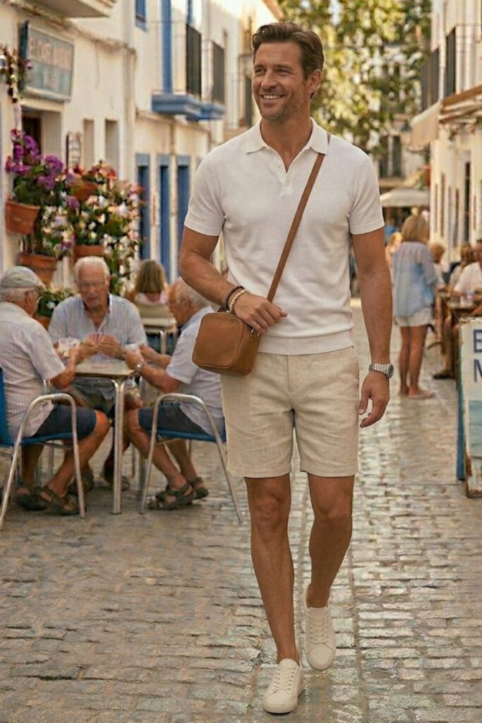 10. Polo Shirt with Tailored Shorts