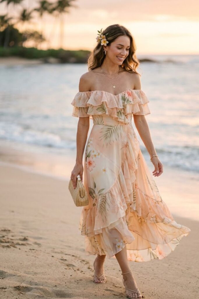 10. Ruffled Off-Shoulder Dress