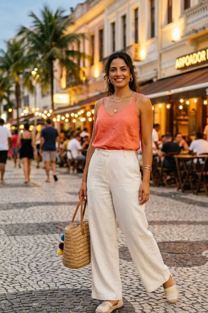 10. Sleeveless Blouse With Wide-Leg Pants
