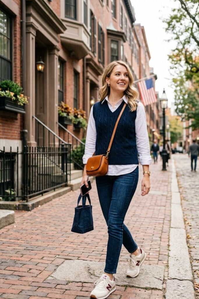 10. Sweater Vest Over Button-Down Shirt