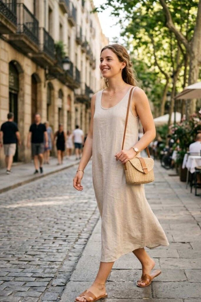 10. Tank Dress with Sandals