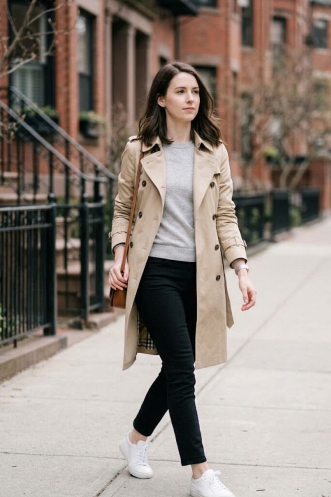 10. Trench Coat With Black Jeans