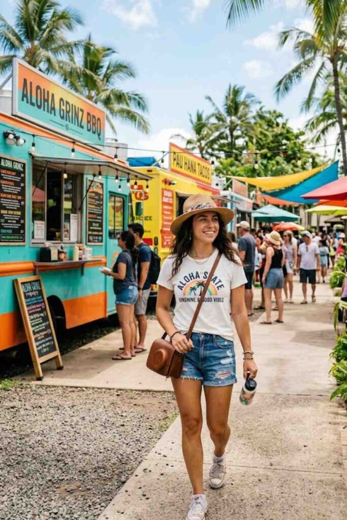 11. Denim Shorts With Graphic Tee