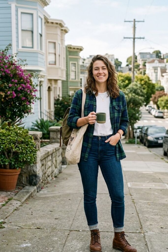 11. Flannel Shirt With Skinny Jeans