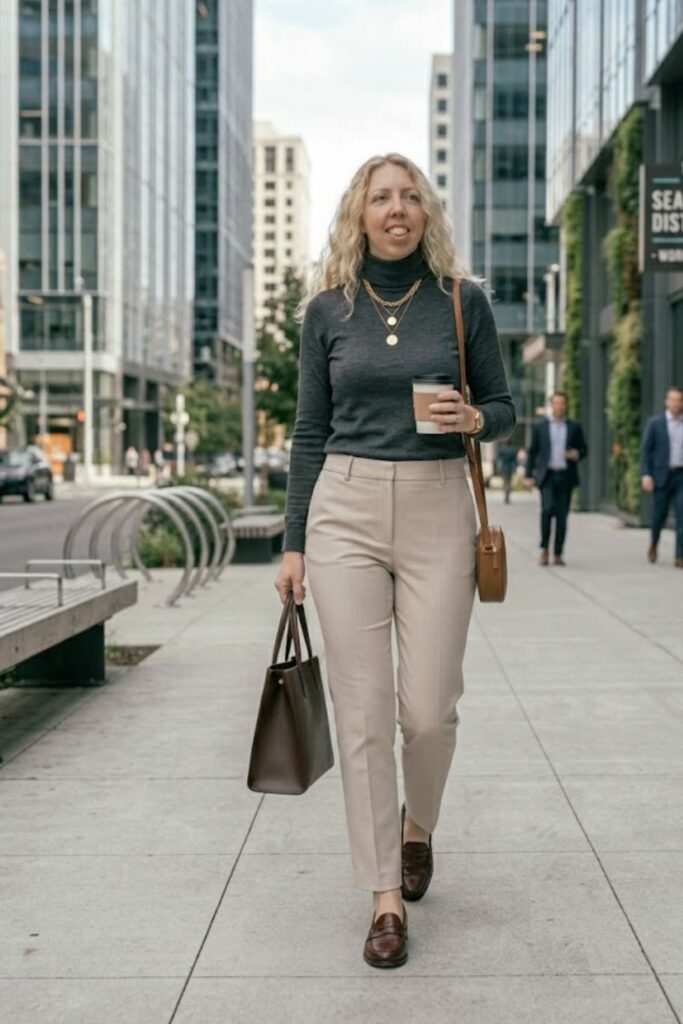 11. Knit Top with Tailored Pants