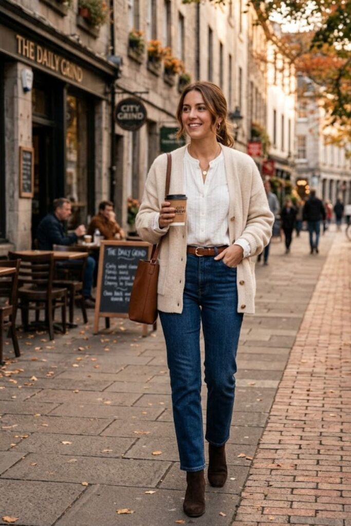 11. Layered Blouse with Cardigan