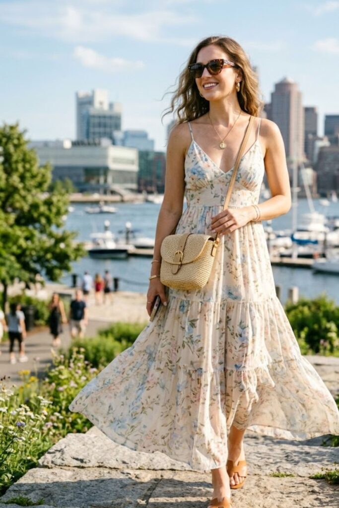11. Maxi Dress With Sandals
