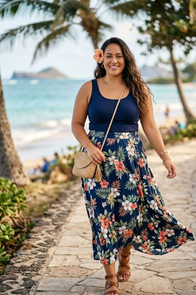 11. Maxi Skirt With Tank Top