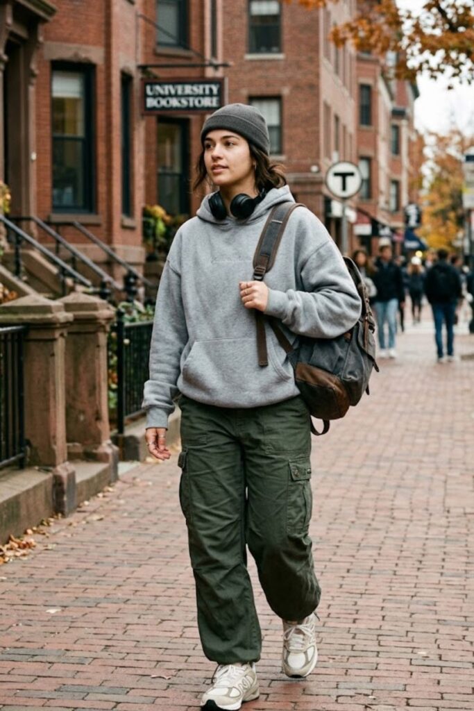 11. Oversized Hoodie With Cargo Pants