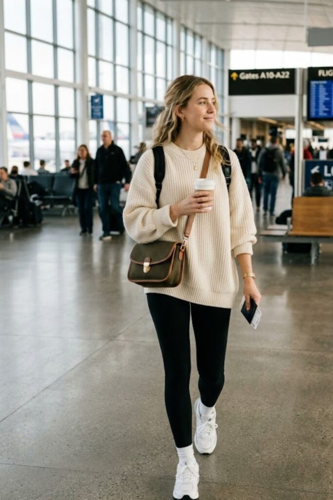 11. Oversized Sweater with Leggings