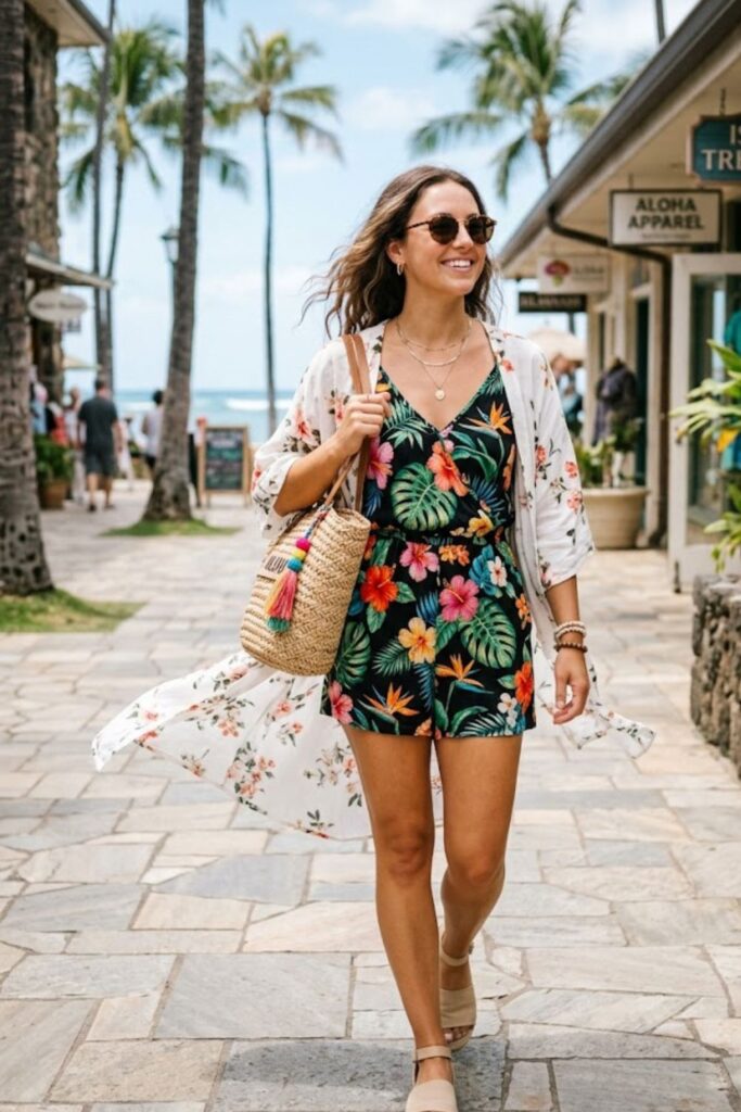 11. Romper with Kimono Cover-Up