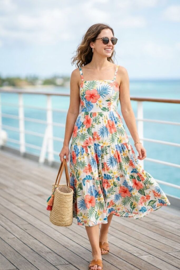 11. Sundress with Flat Sandals