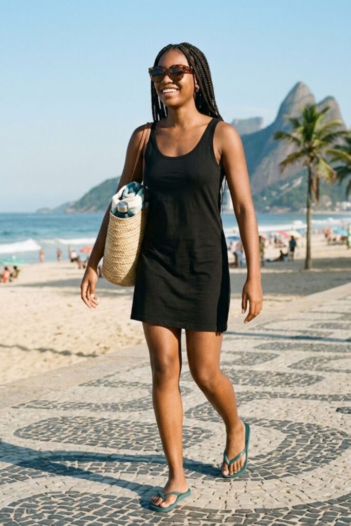 11. Tank Dress With Flip-Flops