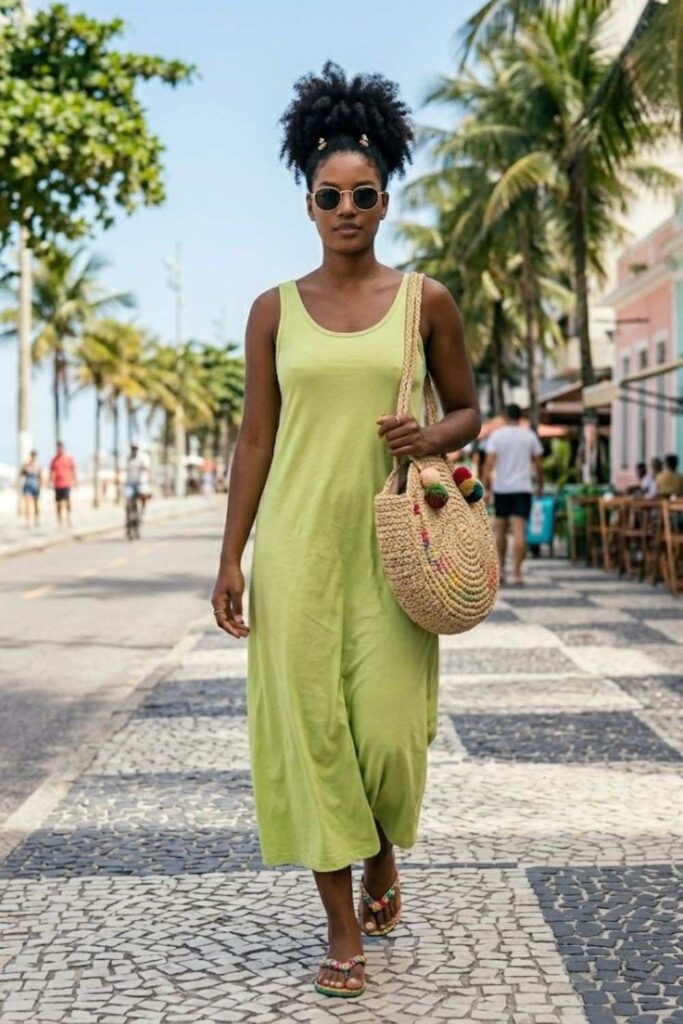 11. Tank Dress With Flip-Flops