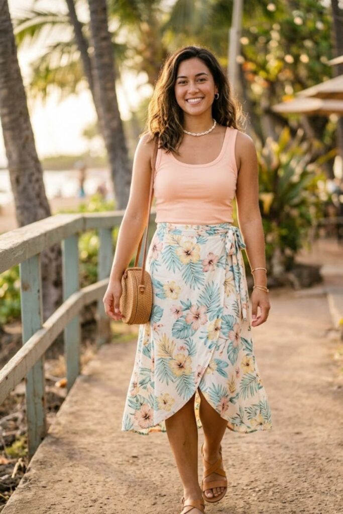 11. Wrap Midi Skirt With Tank