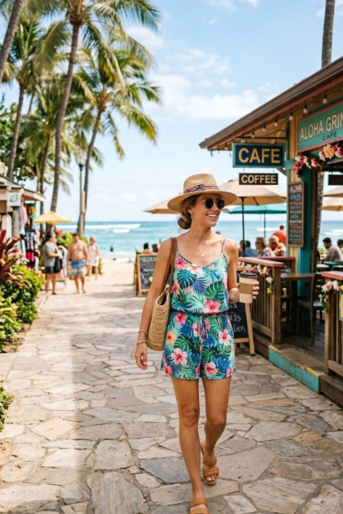 12. Casual Romper With Slide Sandals