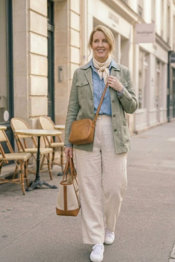 12. Chambray Shirt with Linen Pants