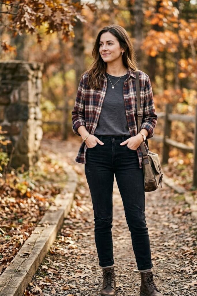 12. Flannel Shirt With Black Jeans