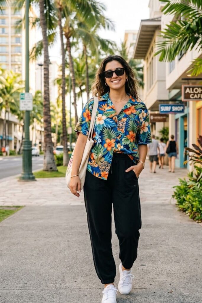12. Hawaiian Shirt with Jogger Pants