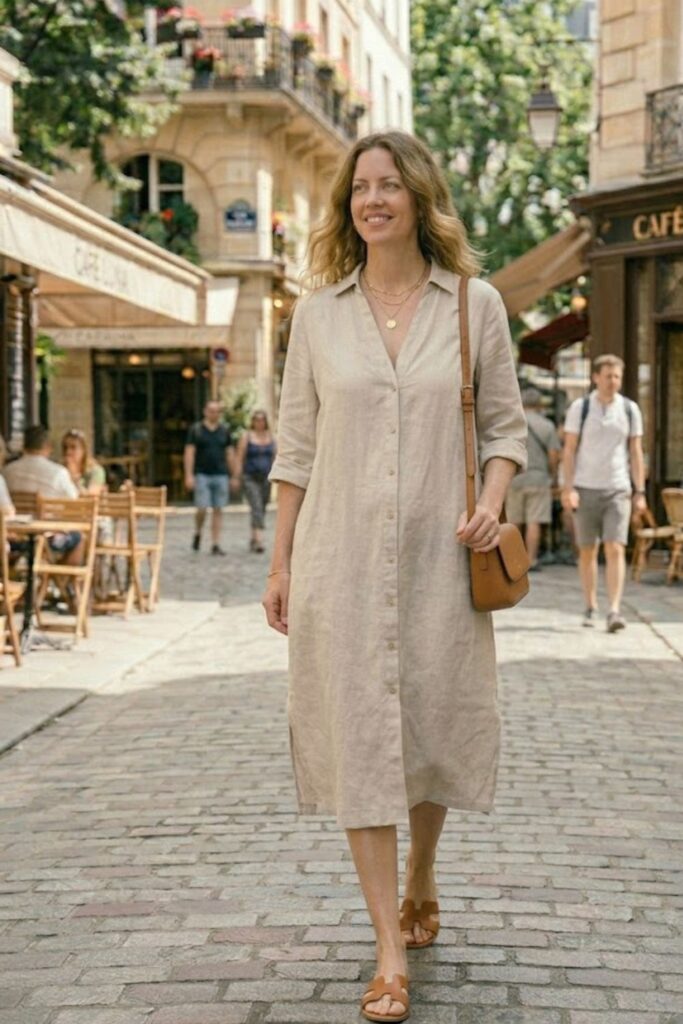 12. Linen Shirt Dress