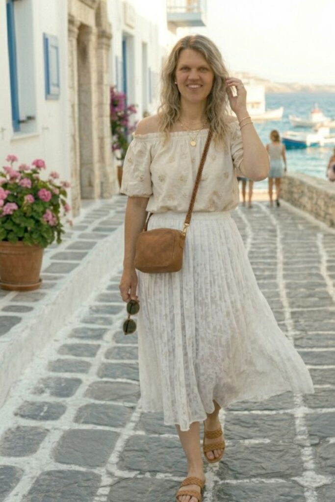 12. Off-Shoulder Top with Skirt