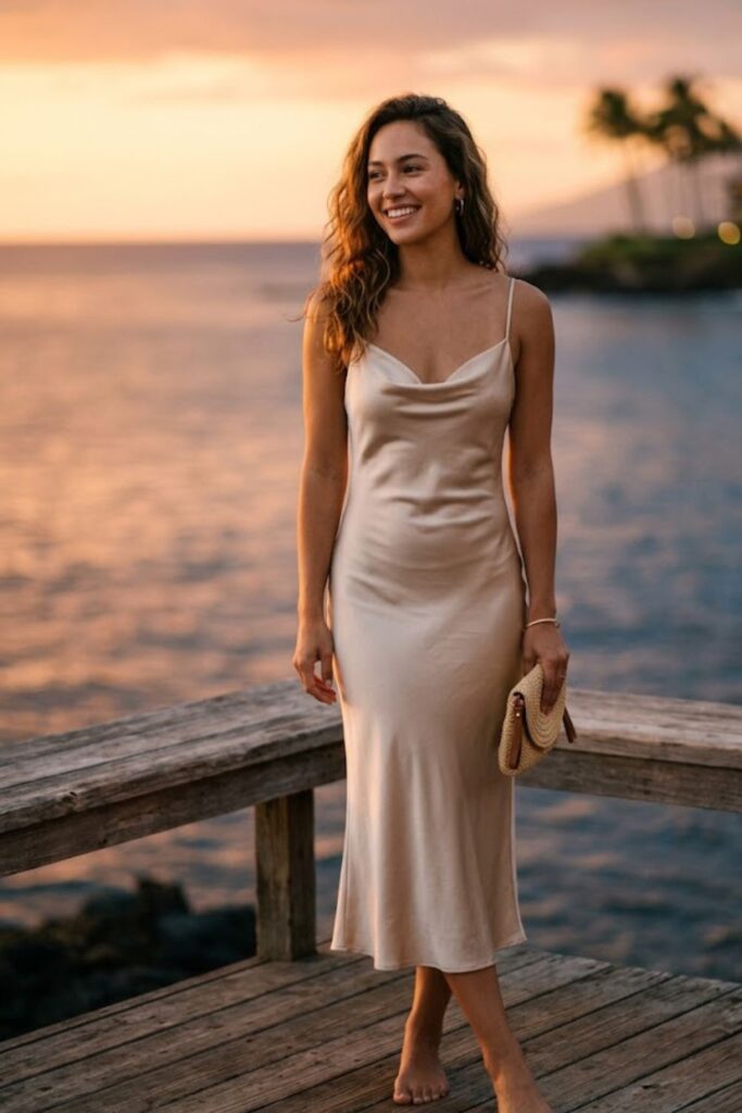 12. Satin Slip Dress for Evening