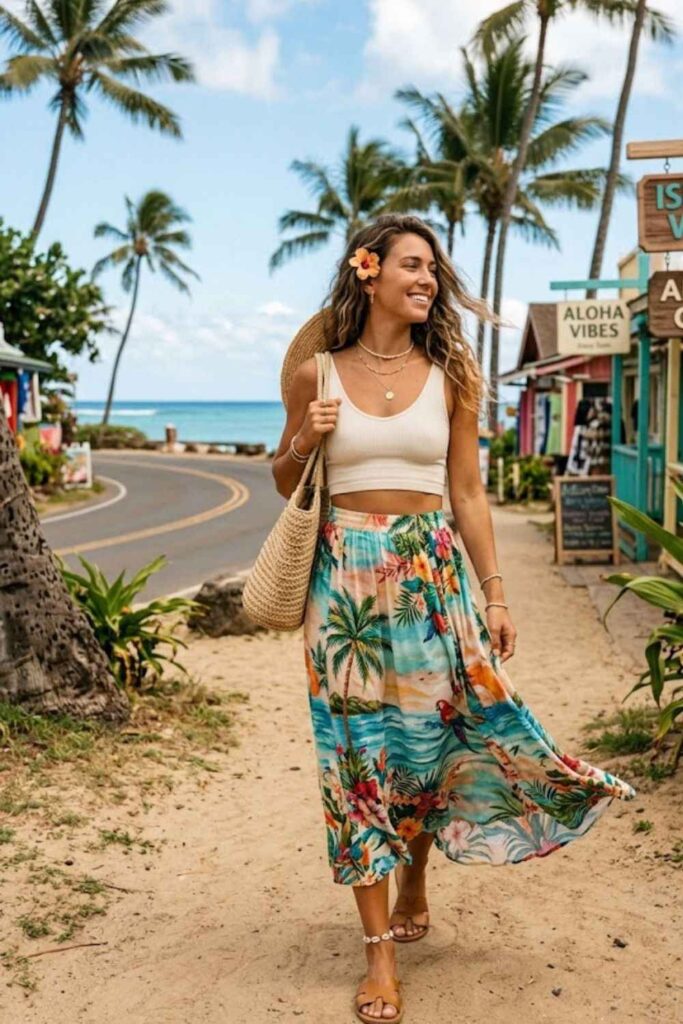 13. Boho Skirt with Crop Top