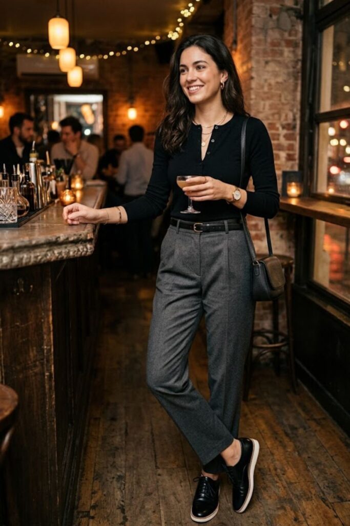 13. Henley Shirt With Tailored Pants