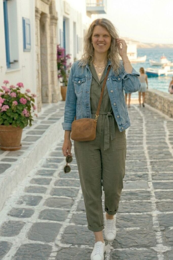 13. Jumpsuit with Sneakers