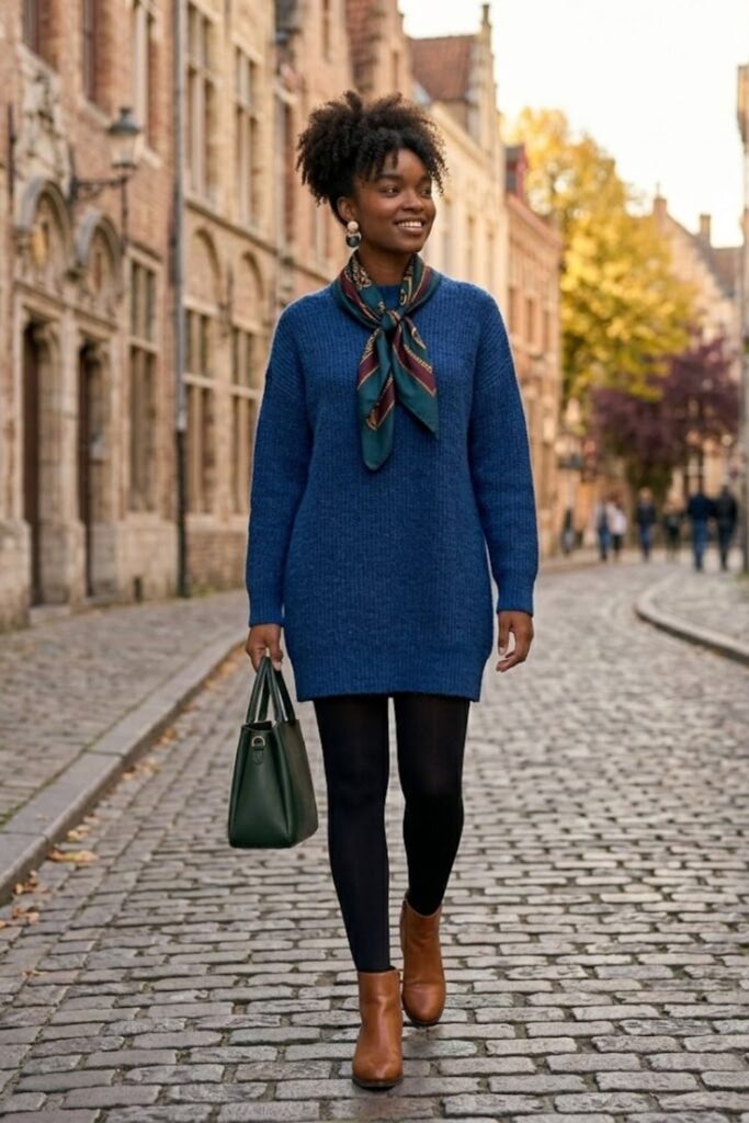 13. Knit Tunic with Tights