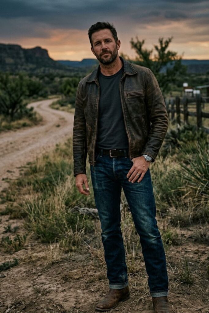 13. Leather Jacket With Jeans and Boots