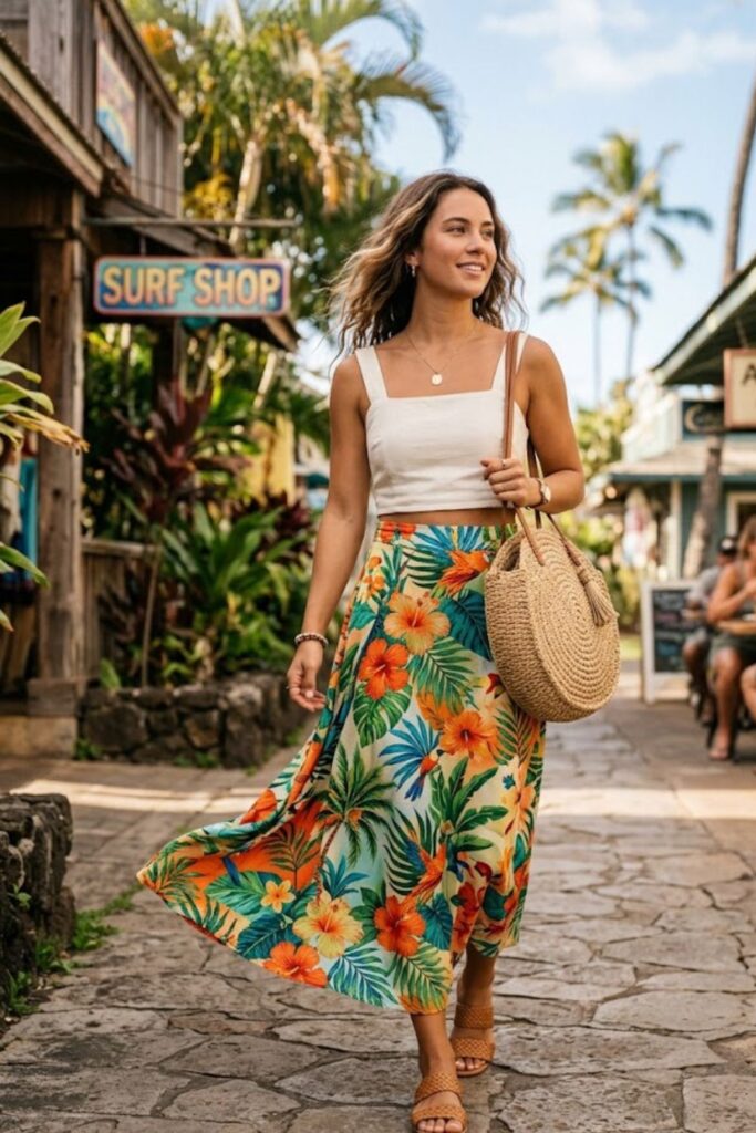 13. Maxi Skirt with Crop Top