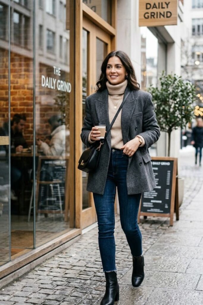 13. Oversized Blazer With Sweater and Jeans
