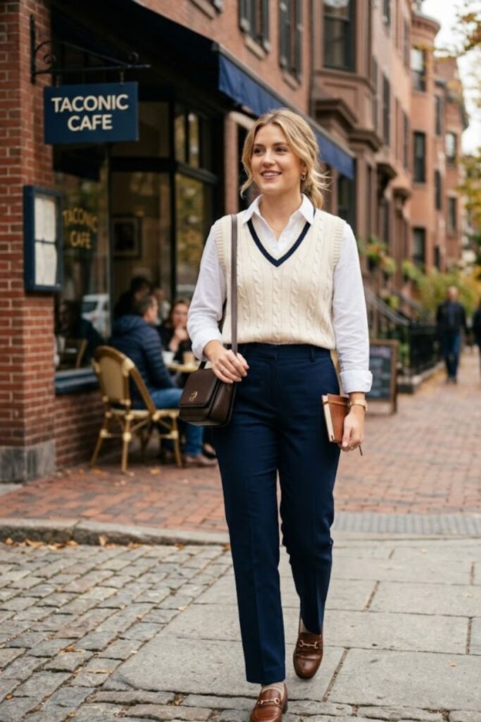 13. Sweater Vest With Button-Down Shirt