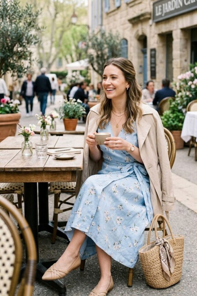 13. Wrap Dress With Flats