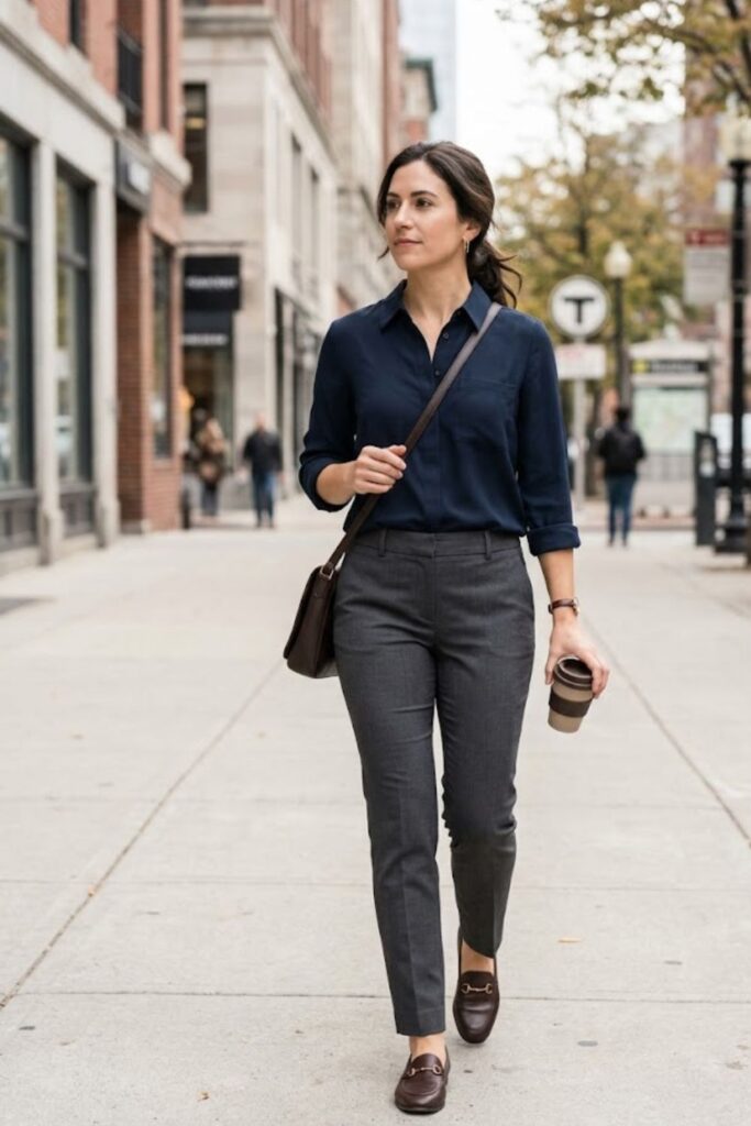 14. Blouse With Tailored Trousers