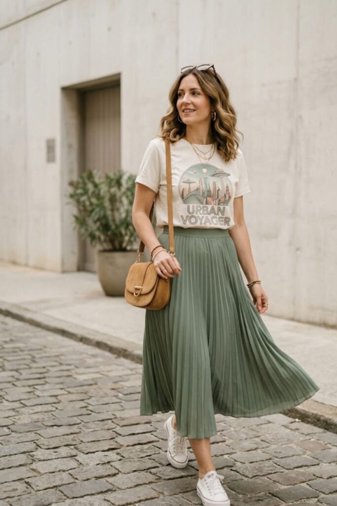 14. Graphic Tee with Skirt