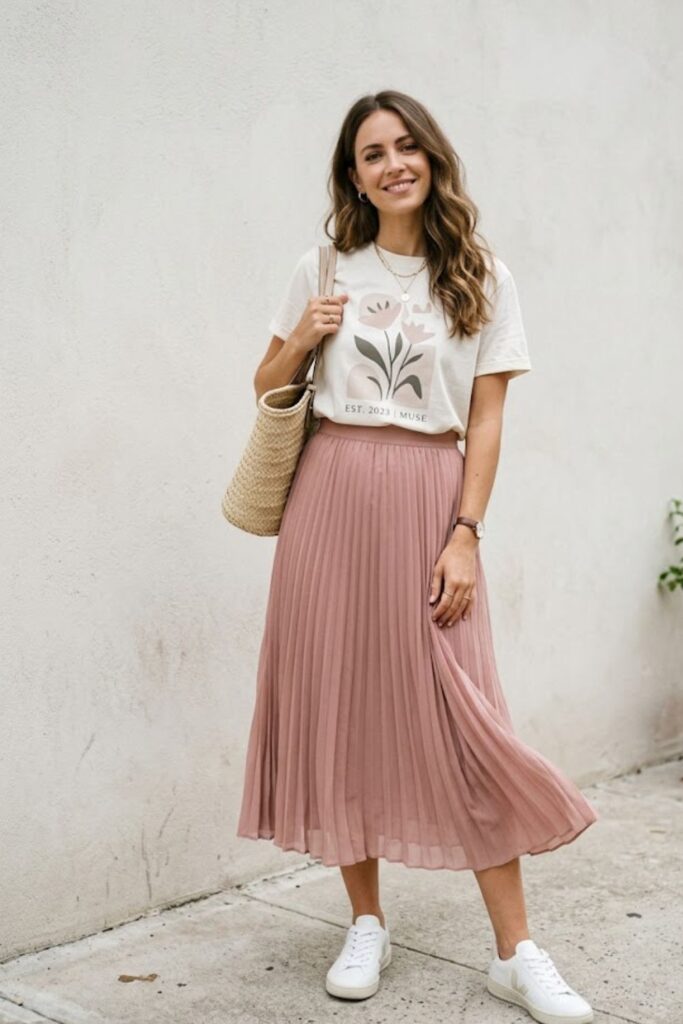 14. Graphic Tee with Skirt