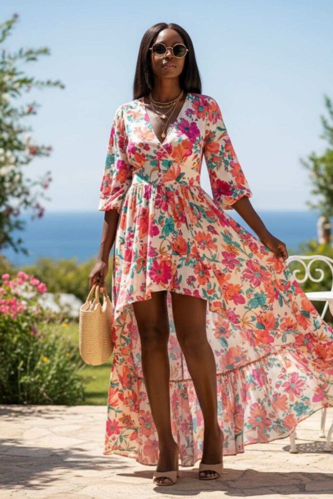 14. High-Low Dress with Flats