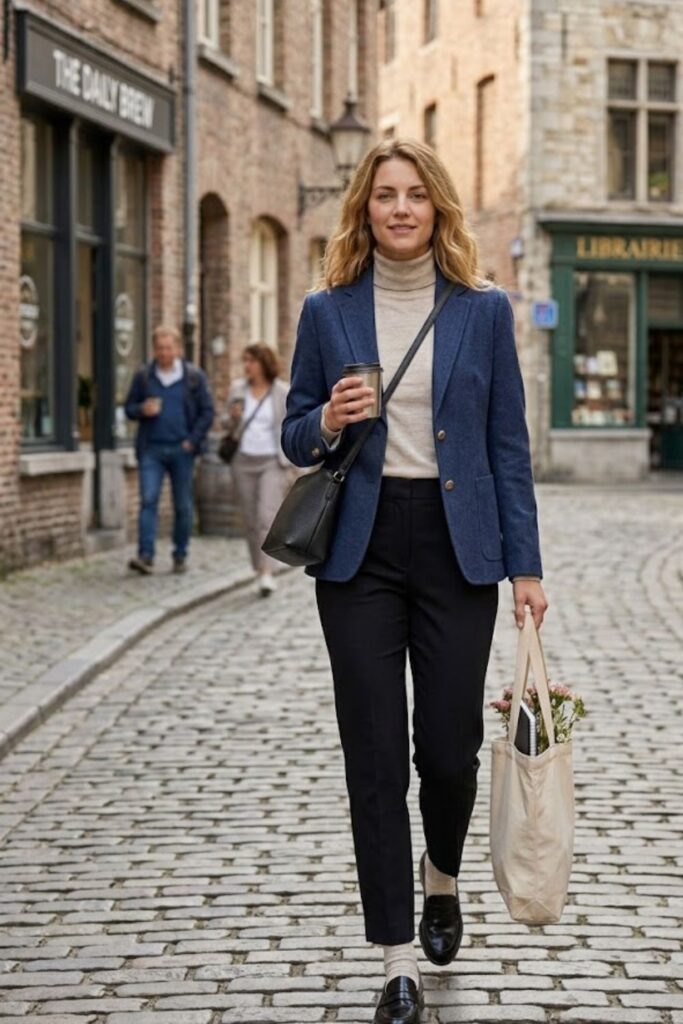 14. Turtleneck with Blazer and Pants