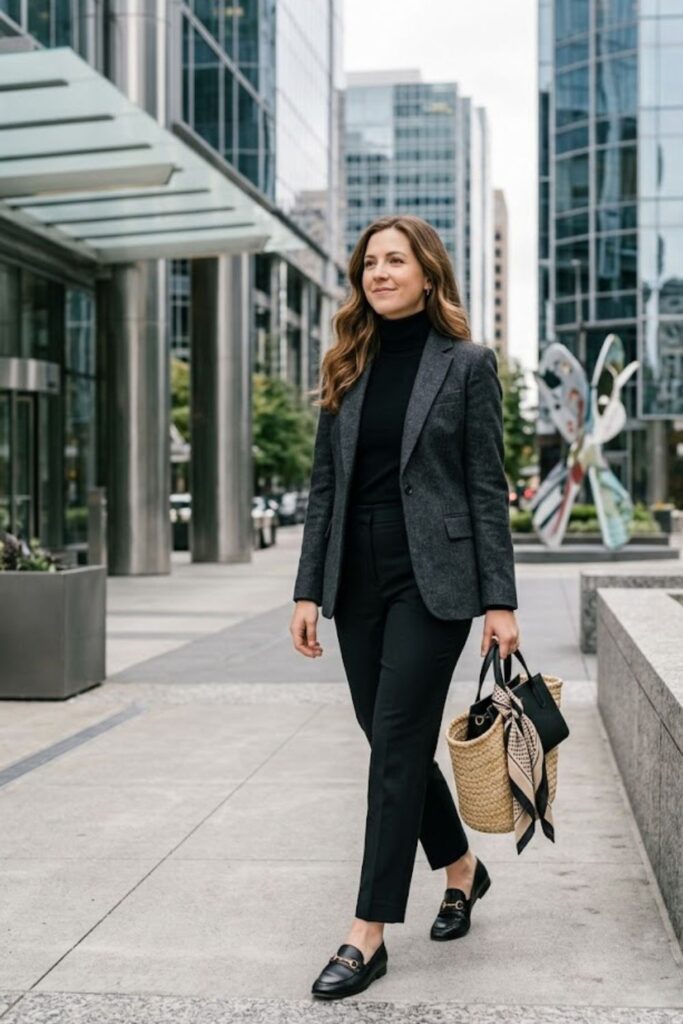 14. Turtleneck with Blazer and Pants