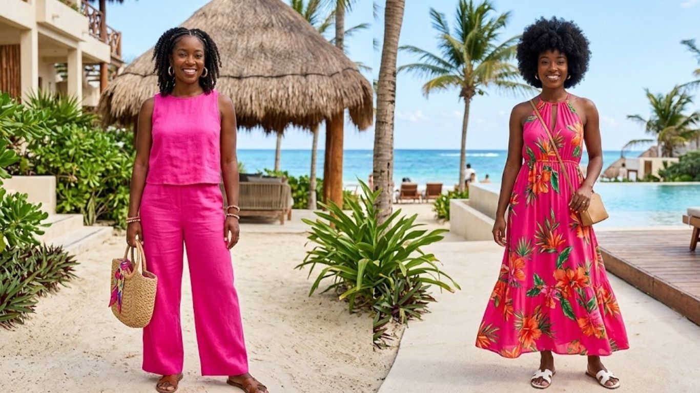15 Pink Vacation Outfit Ideas for Black Women That Look Stunning