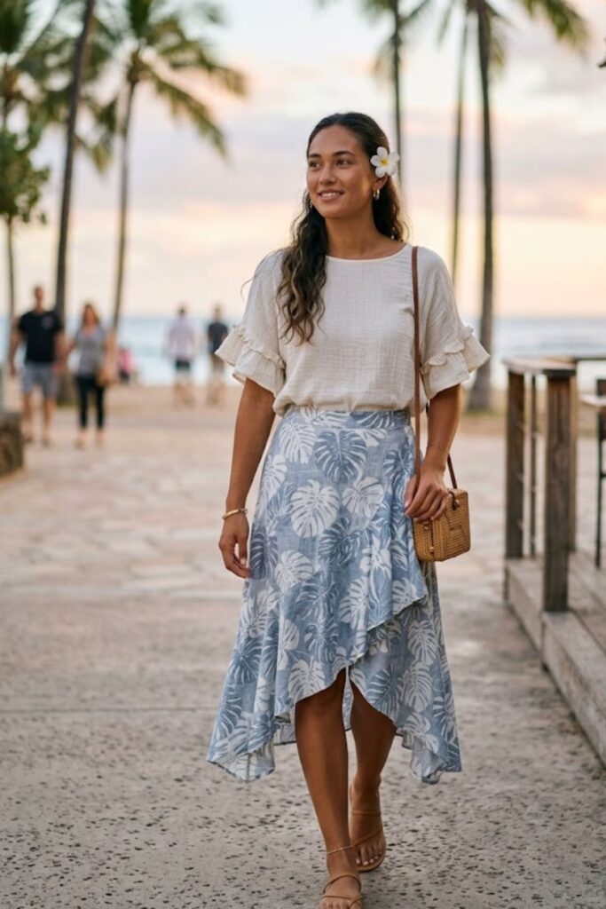 15. Asymmetrical Skirt With Blouse