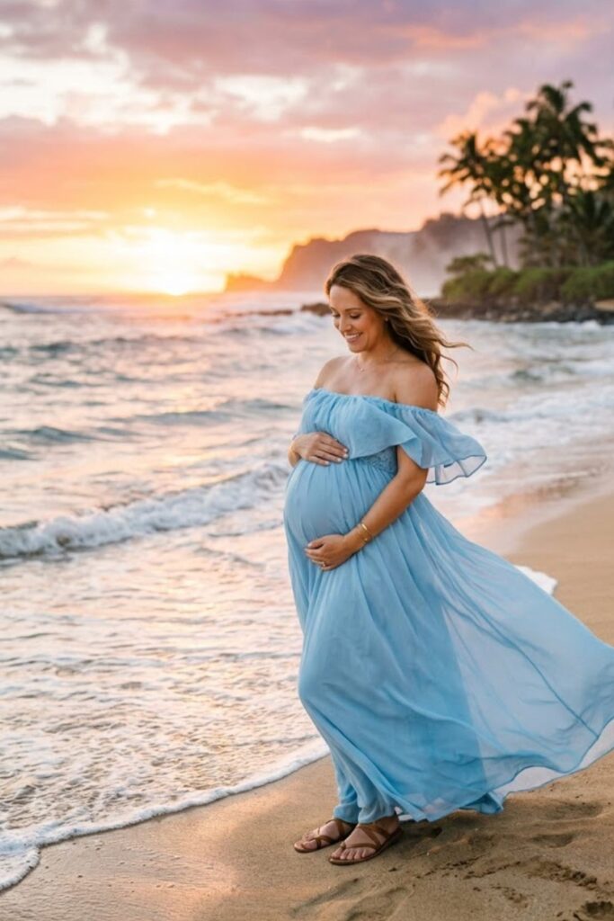 15. Babymoon Photoshoot Maxi Gown