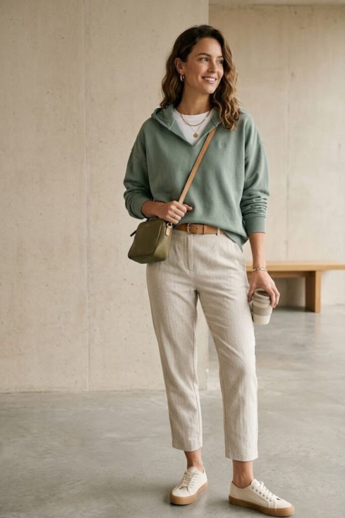 15. Hoodie with Cropped Pants