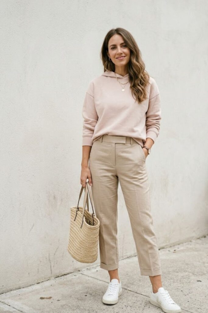 15. Hoodie with Cropped Trousers