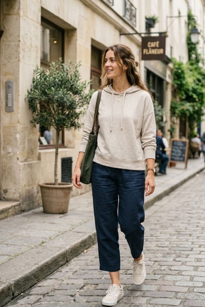 15. Lightweight Hoodie with Cropped Pants