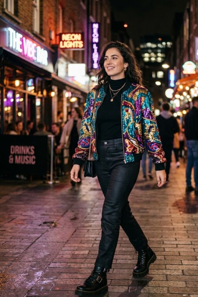 15. Statement Jacket With Dark Pants