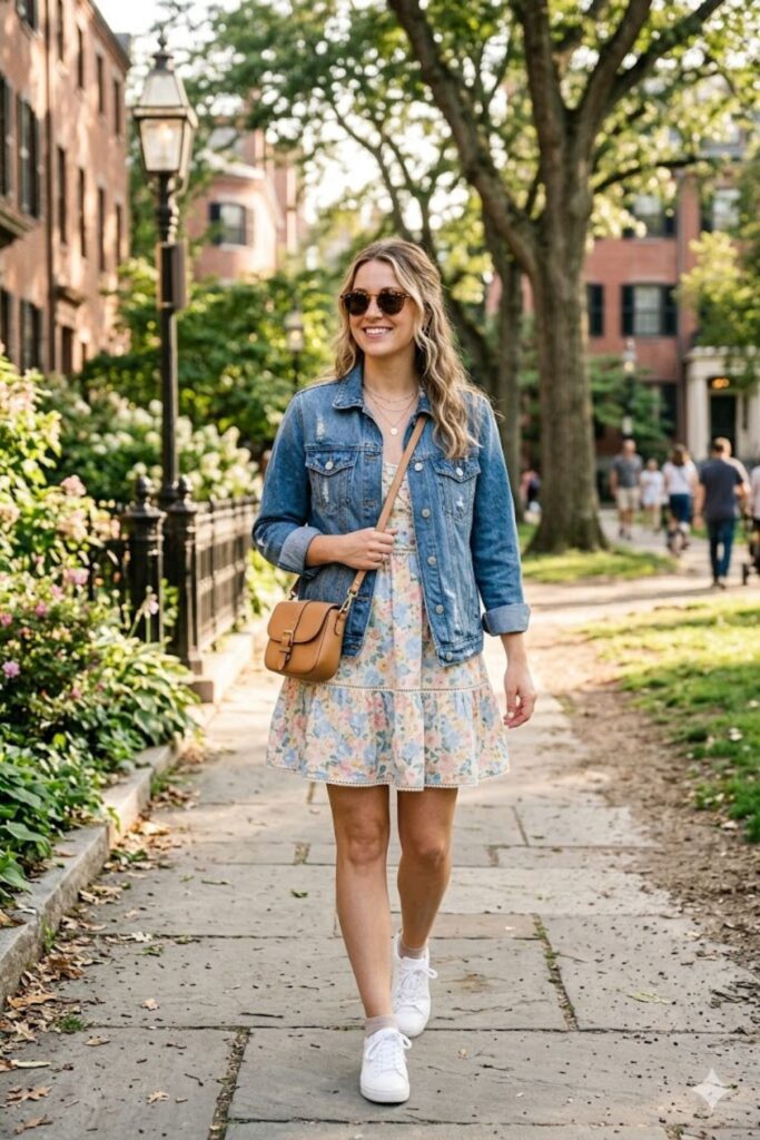 2. Denim Jacket With Sundress